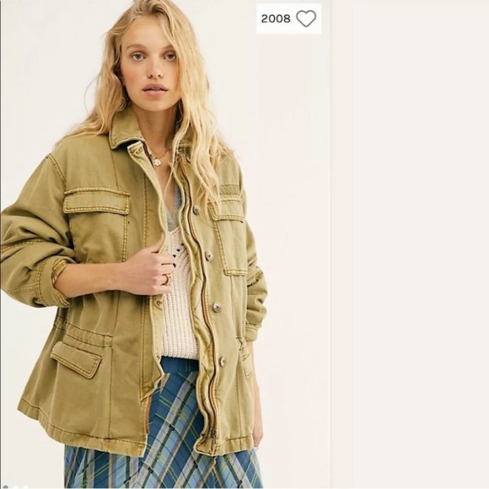 NEW. FREE PEOPLE SIEZE THE DAY JACKET IN OLIVE M